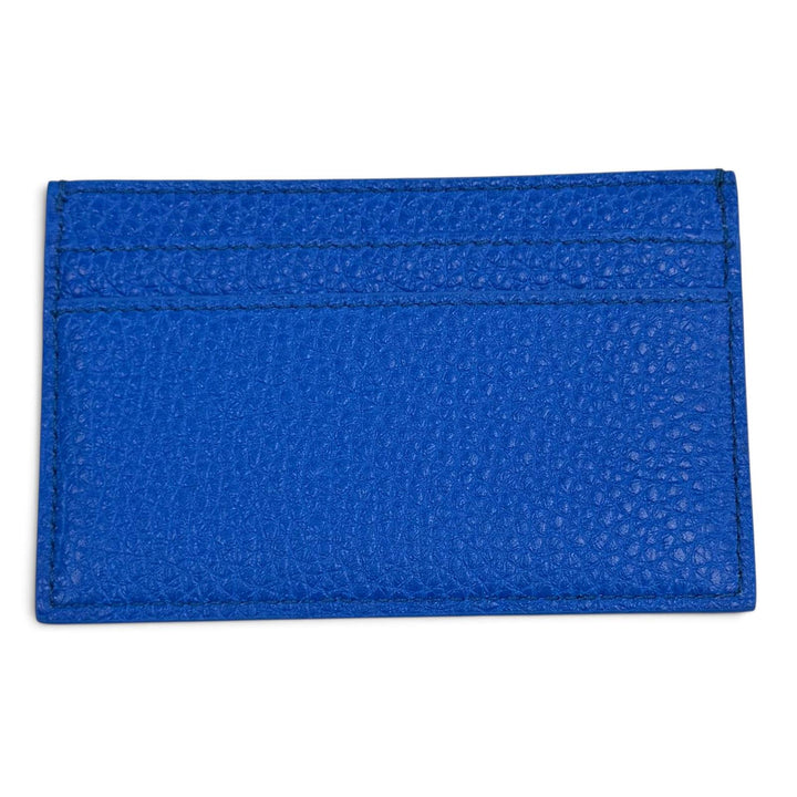 Excellent CELINE Card Case Logo-emblazoned leather card holder blue 10N763GTH