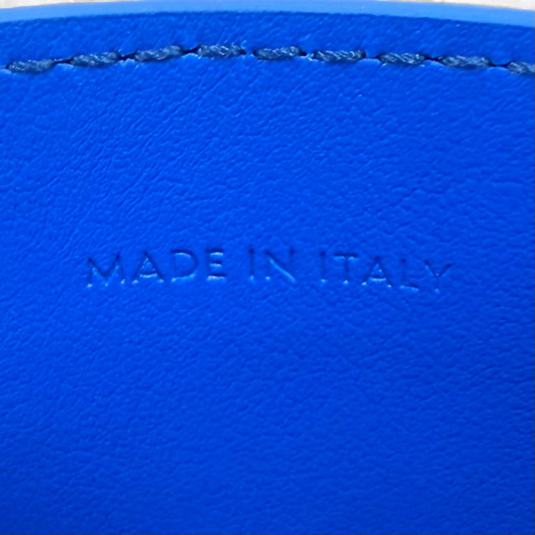 Excellent CELINE Card Case Logo-emblazoned leather card holder blue 10N763GTH
