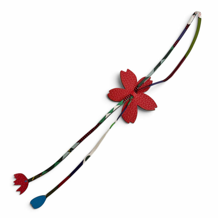 Excellent HERMES charm Petit H Sakura Cherry Blossom blue ABH519