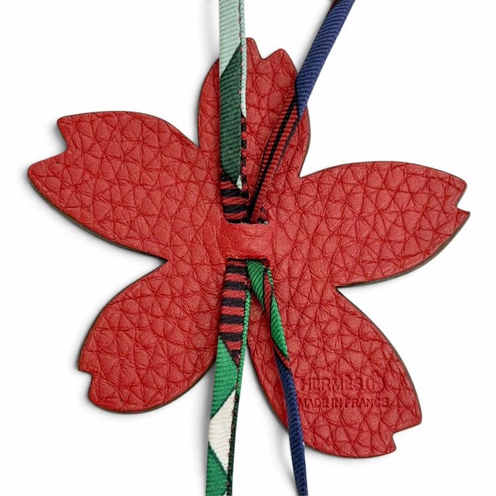 Excellent HERMES charm Petit H Sakura Cherry Blossom blue ABH519