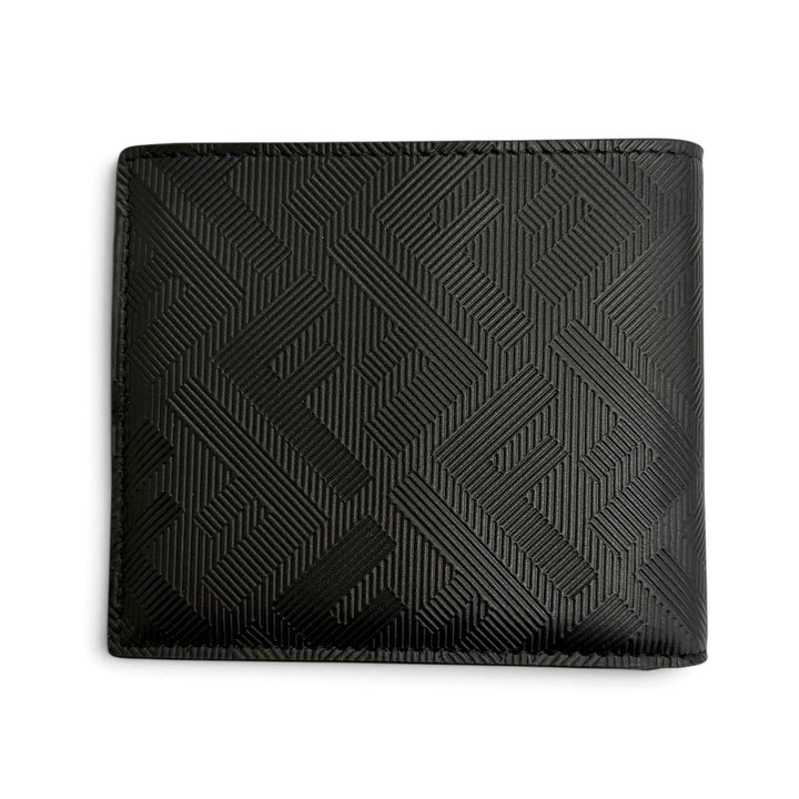 Pristine FENDI Bifold Wallet Fendi Shadow Logo Compact Wallet Billfold black