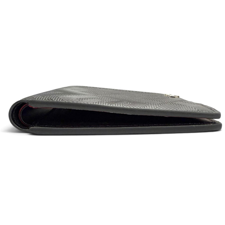 Pristine FENDI Bifold Wallet Fendi Shadow Logo Compact Wallet Billfold black