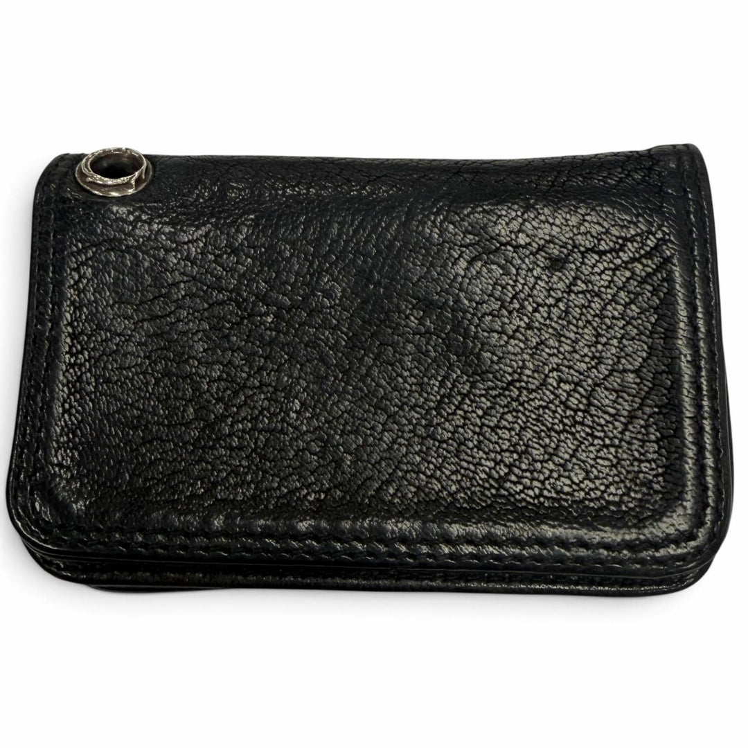 Very Good CHROME HEARTS Card Case CARD CASE Scroll labels with grommets black