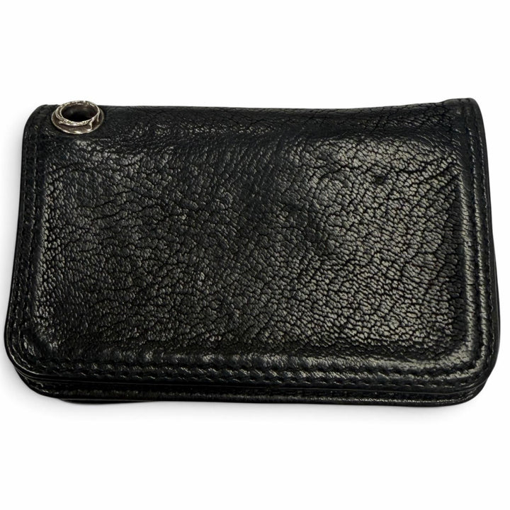 Very Good CHROME HEARTS Card Case CARD CASE Scroll labels with grommets black