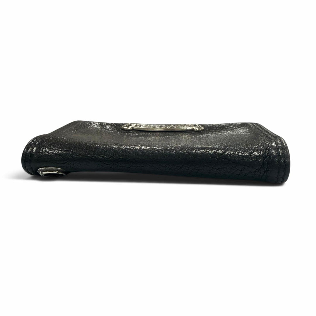 Very Good CHROME HEARTS Card Case CARD CASE Scroll labels with grommets black