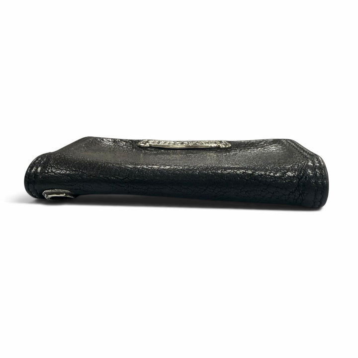 Very Good CHROME HEARTS Card Case CARD CASE Scroll labels with grommets black