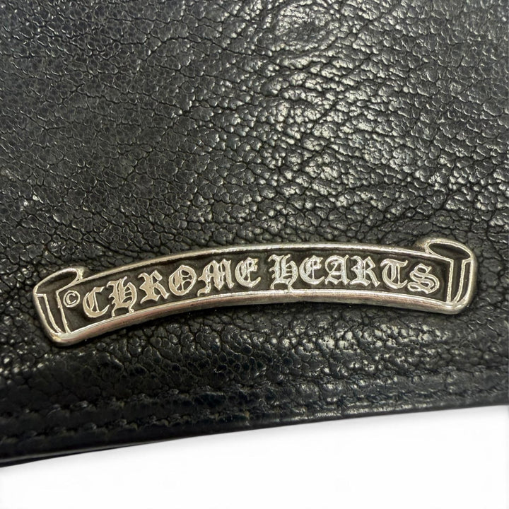 Very Good CHROME HEARTS Card Case CARD CASE Scroll labels with grommets black