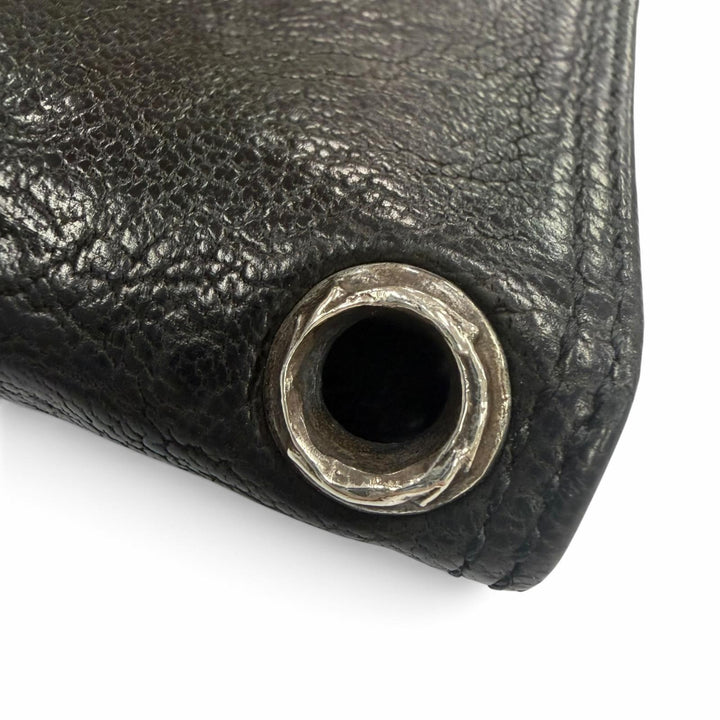 Very Good CHROME HEARTS Card Case CARD CASE Scroll labels with grommets black