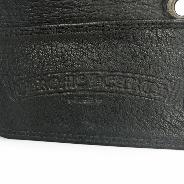 Very Good CHROME HEARTS Card Case CARD CASE Scroll labels with grommets black