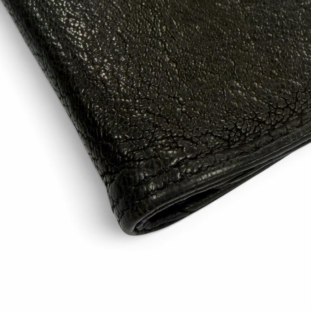 Very Good CHROME HEARTS Card Case CARD CASE Scroll labels with grommets black