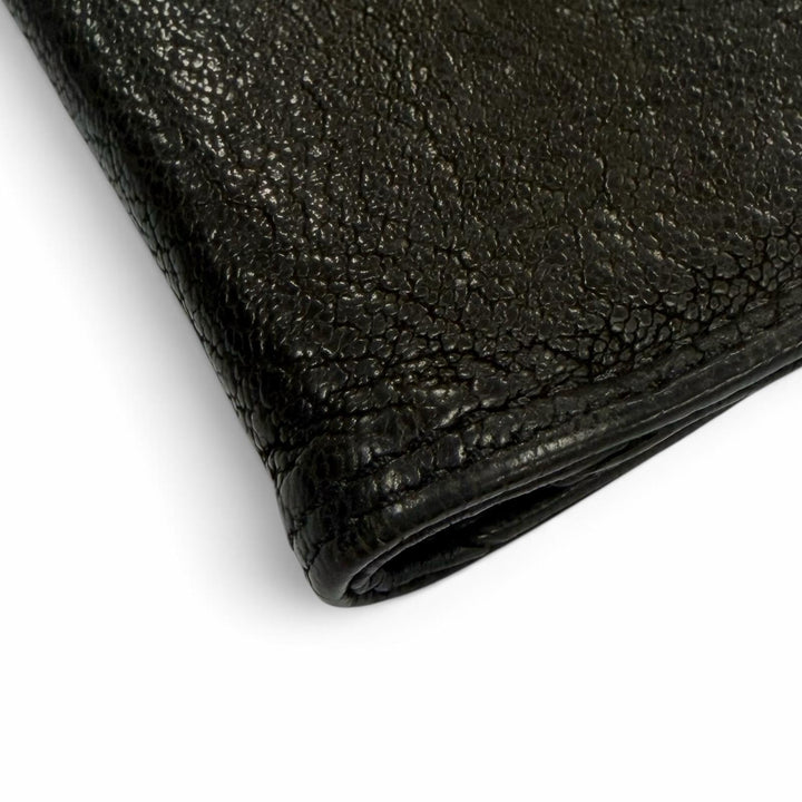 Very Good CHROME HEARTS Card Case CARD CASE Scroll labels with grommets black
