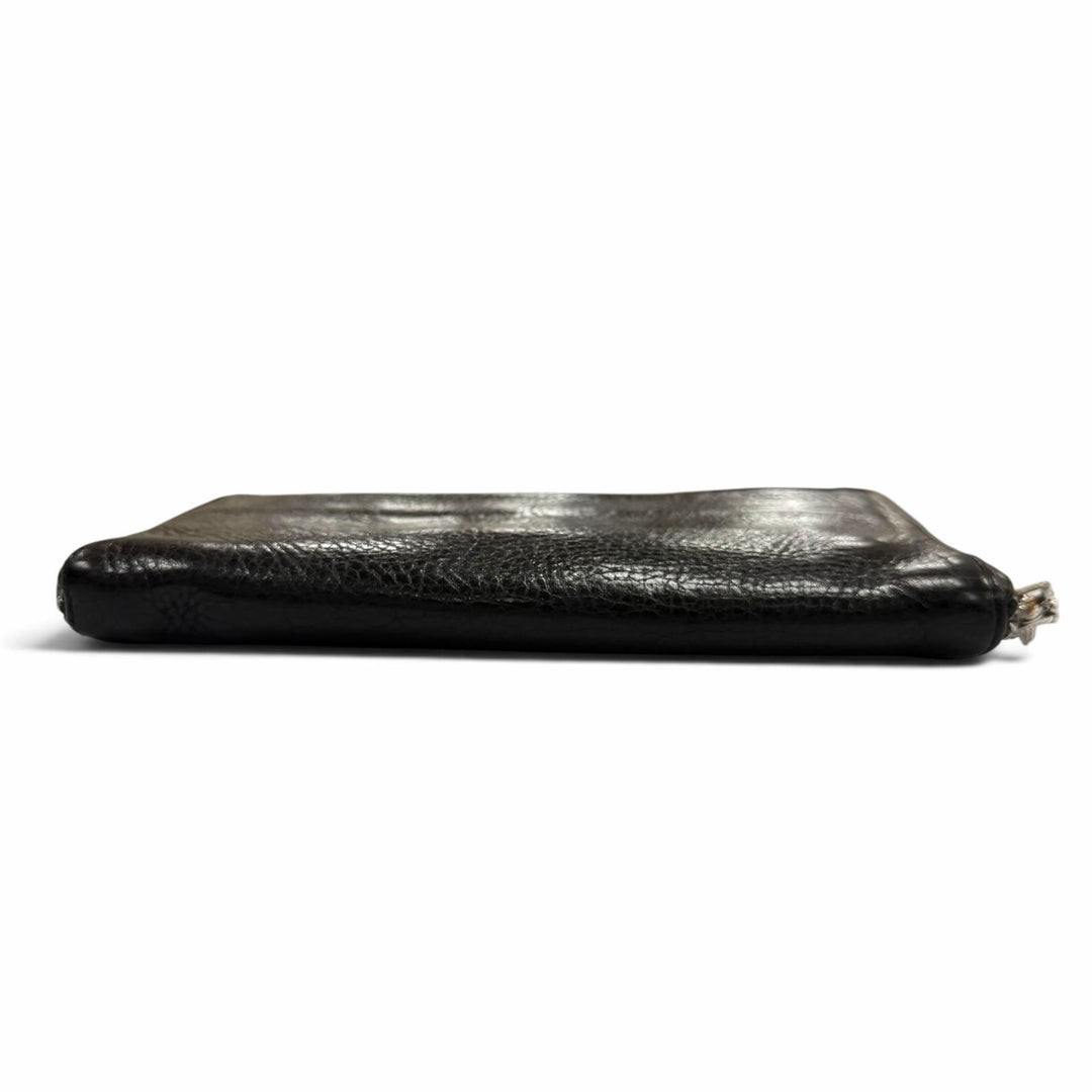Very Good CHROME HEARTS Purse REC F ZIP PLANE black leather mens