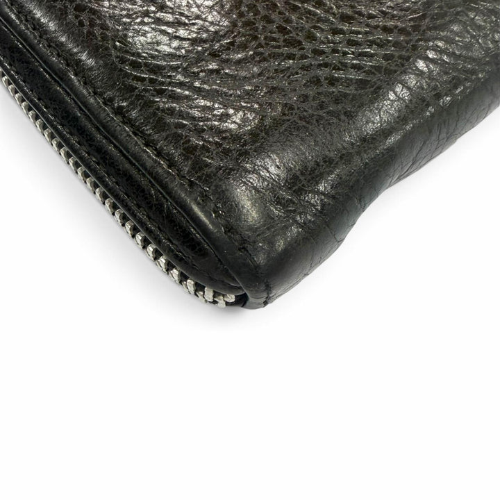 Very Good CHROME HEARTS Purse REC F ZIP PLANE black leather mens