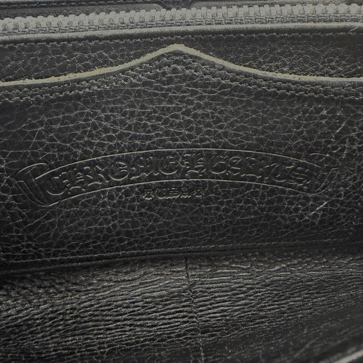 Very Good CHROME HEARTS Purse REC F ZIP PLANE black leather mens