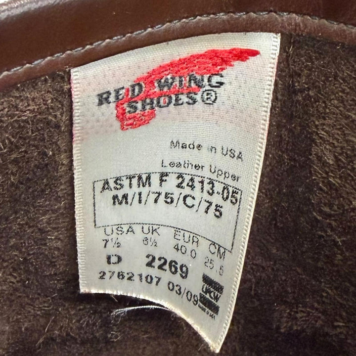 Excellent RED WING boots Steel Toe Engineer Boots Chocolate Chrome