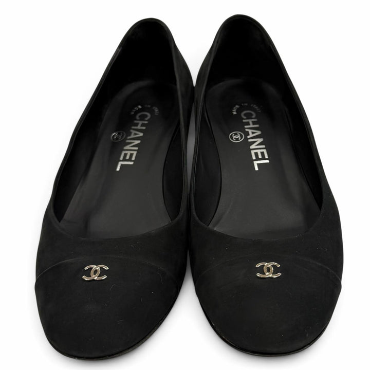Great CHANEL pumps COCO Mark Chunky Heel Nubuck Leather 35.5 G28429