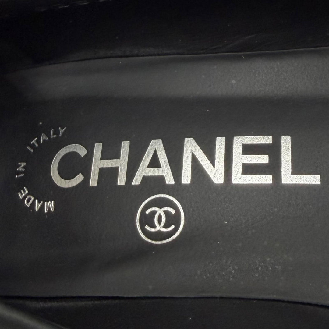 Great CHANEL pumps COCO Mark Chunky Heel Nubuck Leather 35.5 G28429
