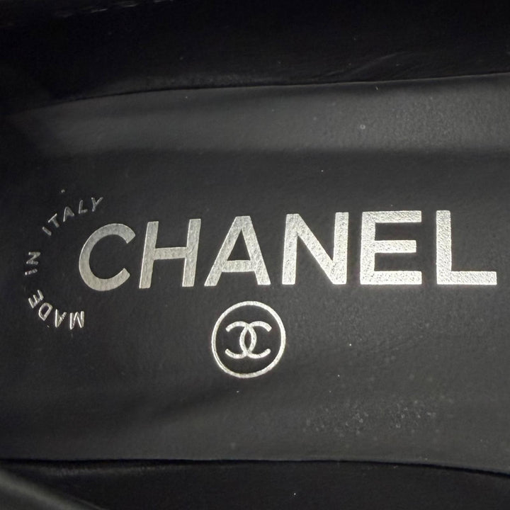 Great CHANEL pumps COCO Mark Chunky Heel Nubuck Leather 35.5 G28429