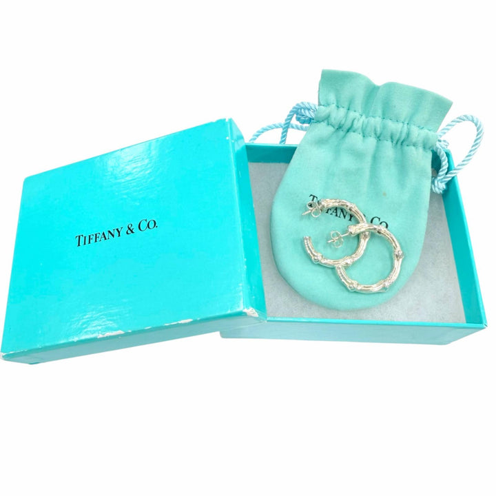 Great TIFFANY&Co. Pierce Bamboo Pierce Large Silver 925 Women