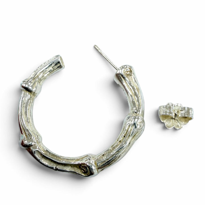 Great TIFFANY&Co. Pierce Bamboo Pierce Large Silver 925 Women