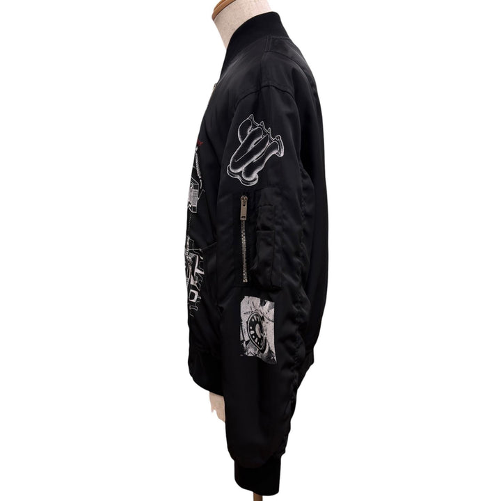 Excellent GIVENCHY Jacket Schematics Printed Blouson Bomber Jacket black Nylon