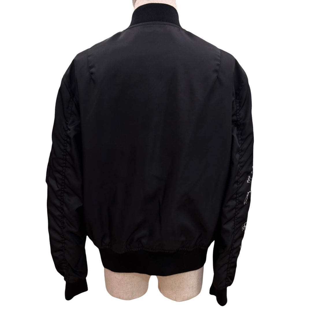 Excellent GIVENCHY Jacket Schematics Printed Blouson Bomber Jacket black Nylon