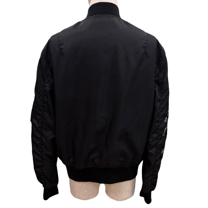 Excellent GIVENCHY Jacket Schematics Printed Blouson Bomber Jacket black Nylon