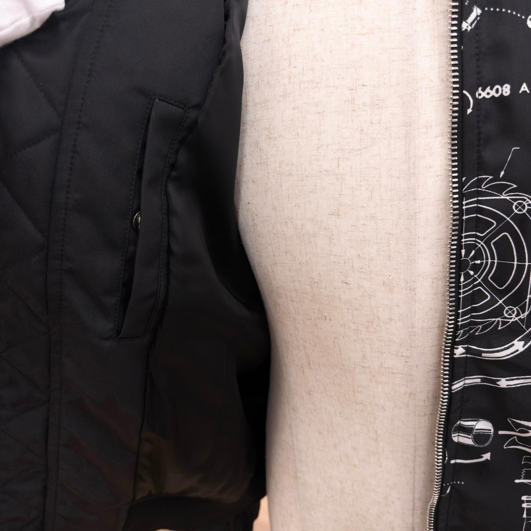 Excellent GIVENCHY Jacket Schematics Printed Blouson Bomber Jacket black Nylon