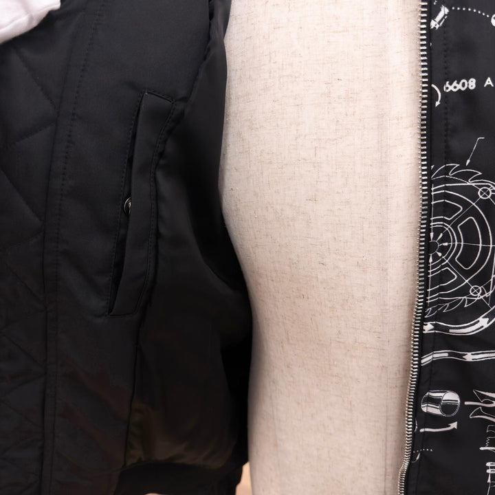 Excellent GIVENCHY Jacket Schematics Printed Blouson Bomber Jacket black Nylon