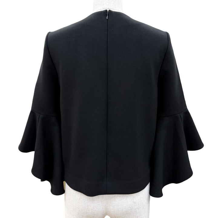 Excellent YOKO CHAN tops Faux pearl blouse black polyester Women 36 YCB-319-153H
