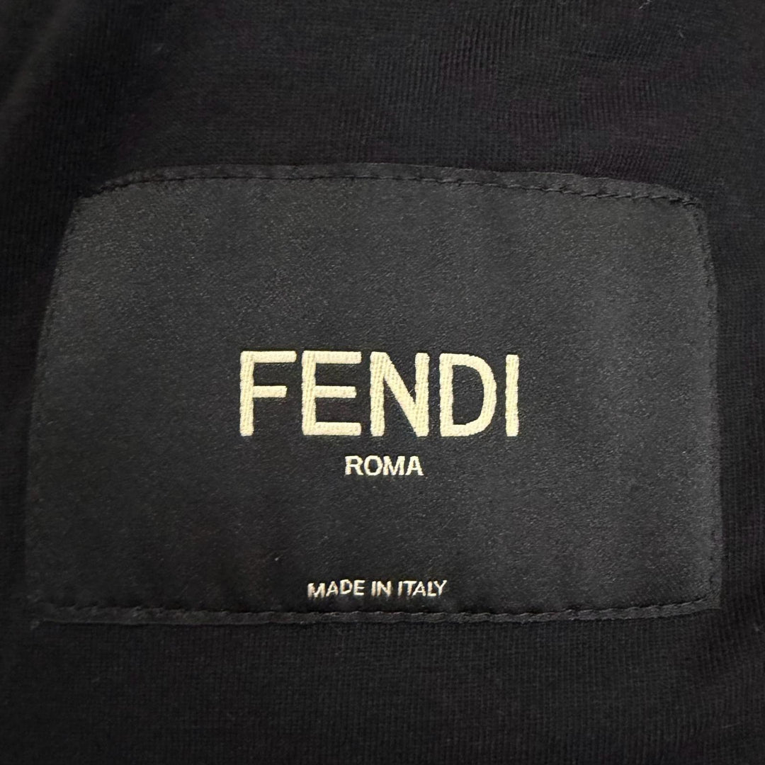 Excellent FENDI Blouson Bonded fabric bomber jacket with back logo