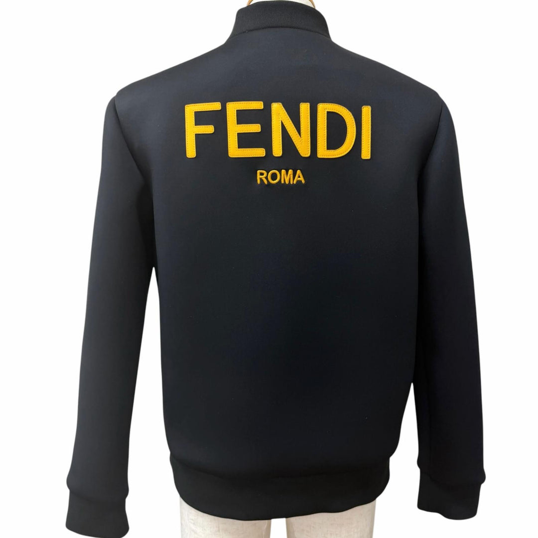 Excellent FENDI Blouson Bonded fabric bomber jacket with back logo