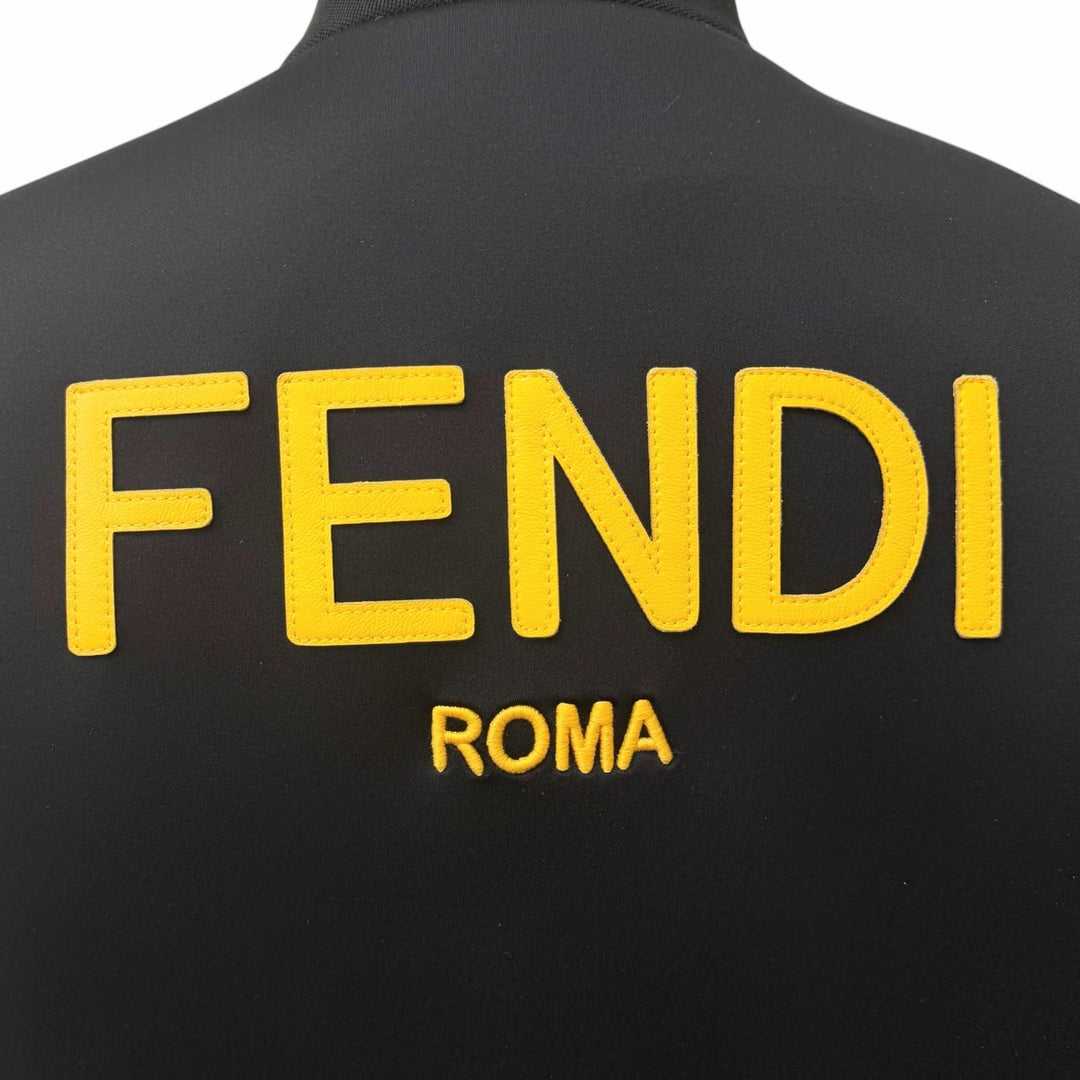 Excellent FENDI Blouson Bonded fabric bomber jacket with back logo