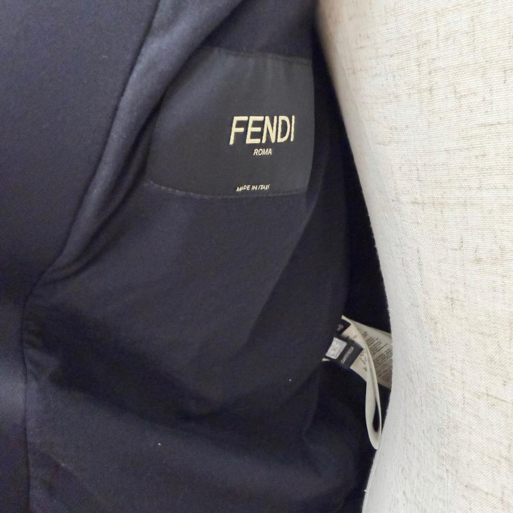 Excellent FENDI Blouson Bonded fabric bomber jacket with back logo
