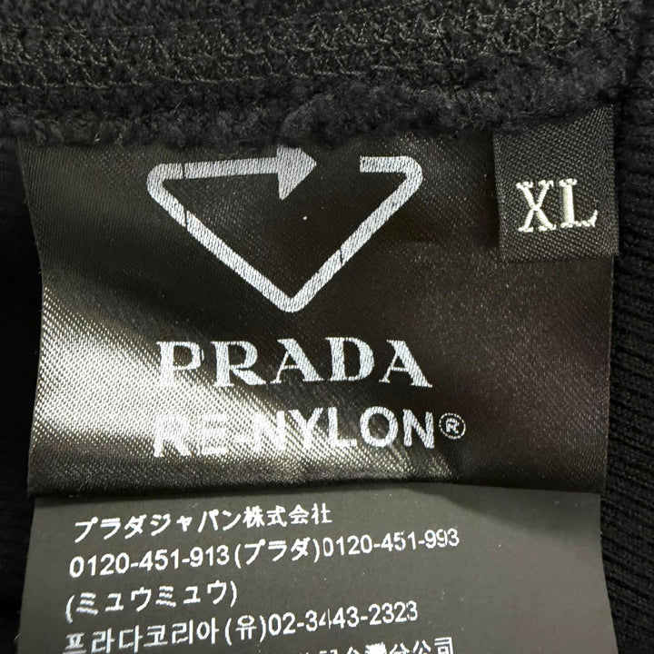 Great PRADA hoodie Re-Nylon Triangle Logo Pullover black Recycled nylon