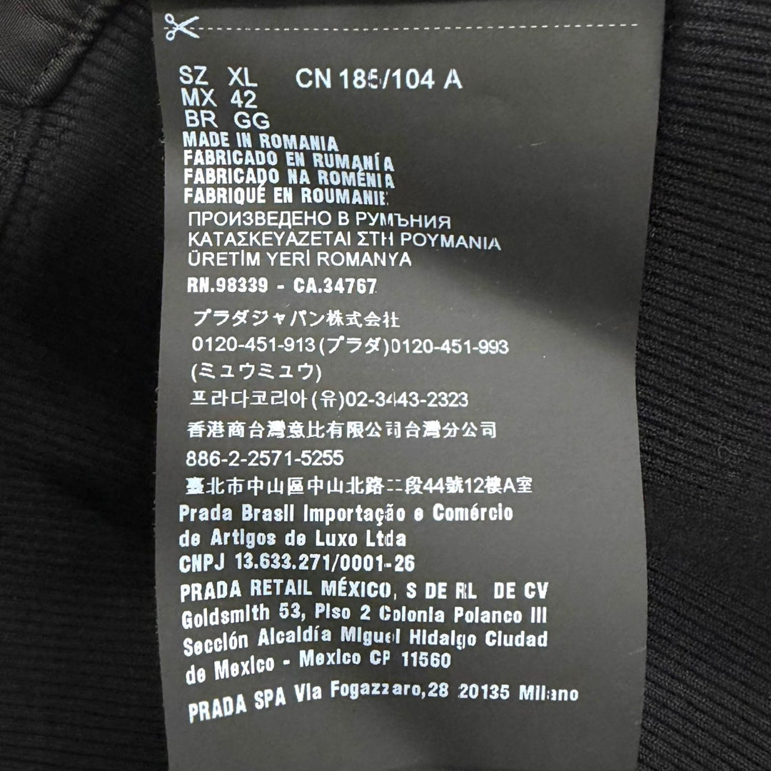 Great PRADA hoodie Re-Nylon Triangle Logo Pullover black Recycled nylon