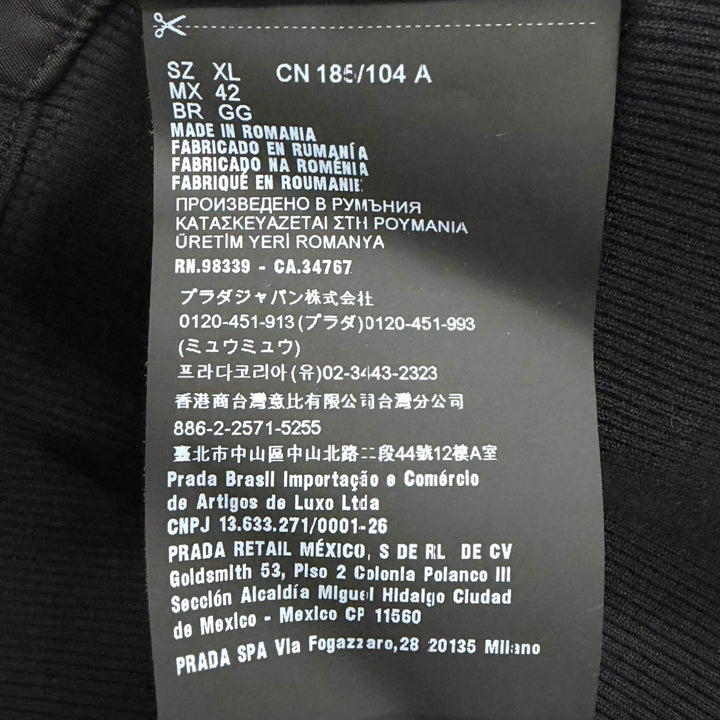 Great PRADA hoodie Re-Nylon Triangle Logo Pullover black Recycled nylon