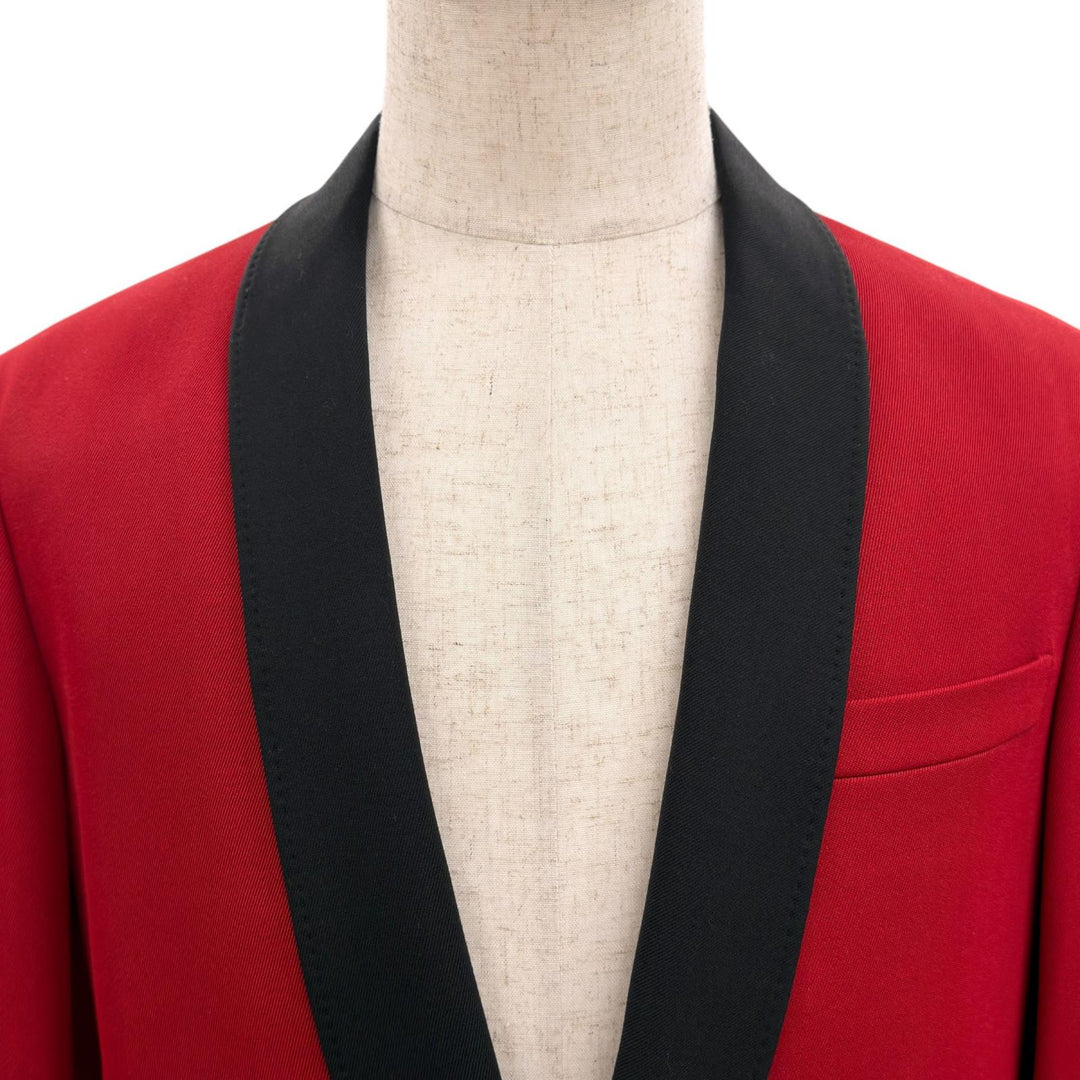 Excellent GUCCI tailored jacket Colorblock single-breasted Red wool 568655