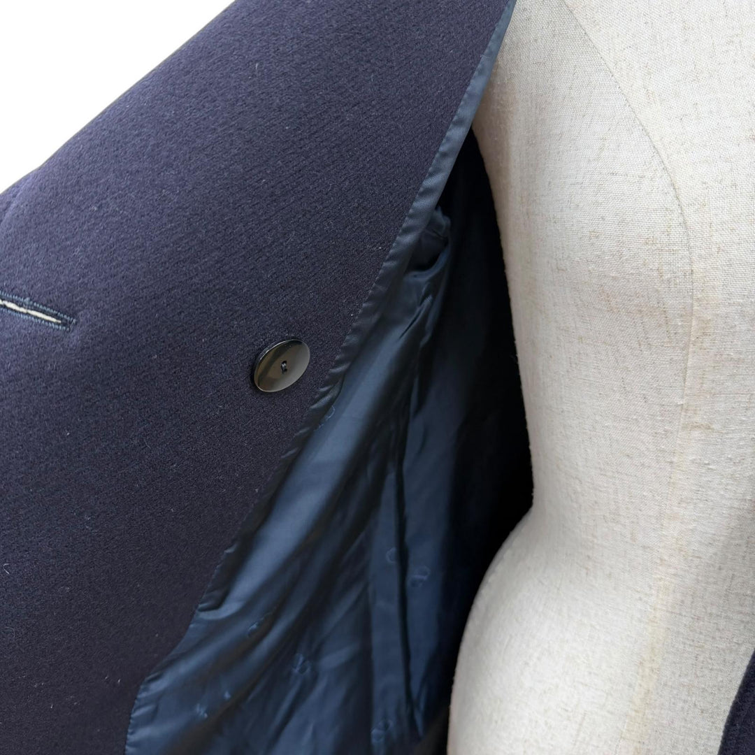 Great VALENTINO coat V logo, gold buttons, double-breasted jacket Navy 38