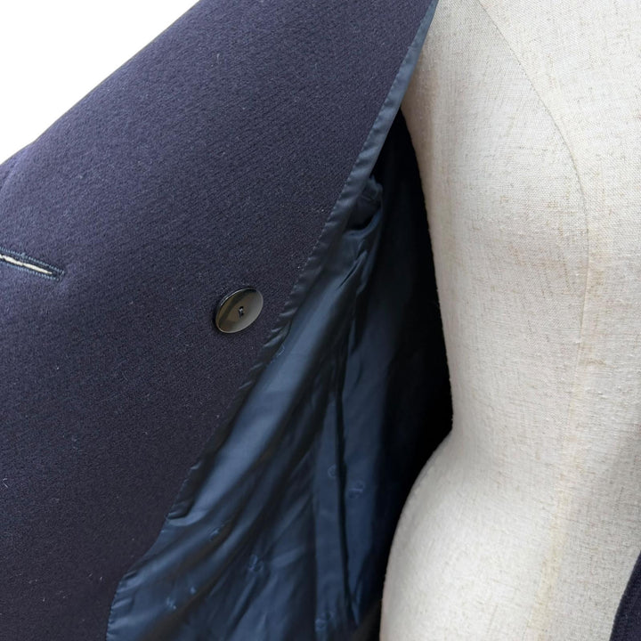 Great VALENTINO coat V logo, gold buttons, double-breasted jacket Navy 38
