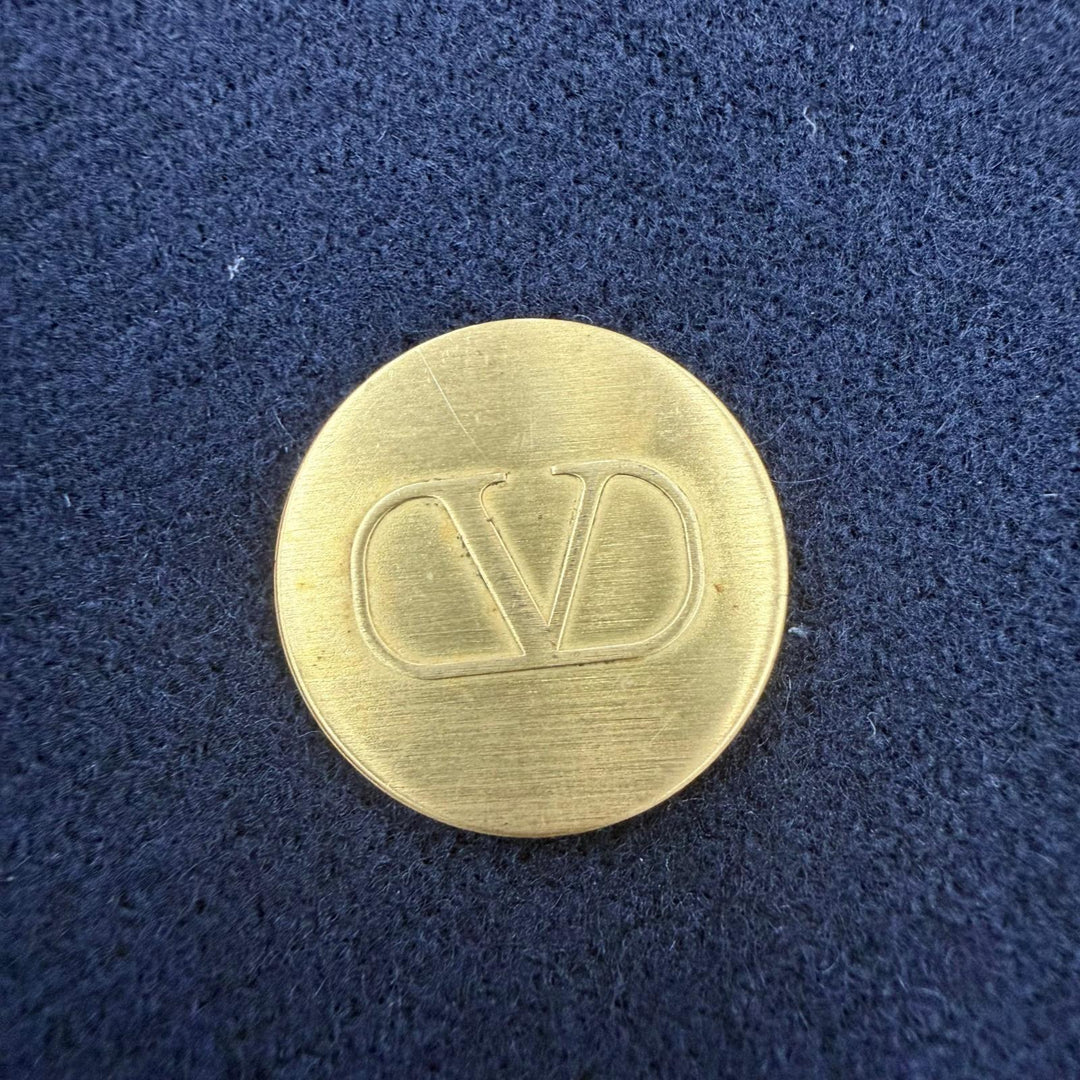 Great VALENTINO coat V logo, gold buttons, double-breasted jacket Navy 38
