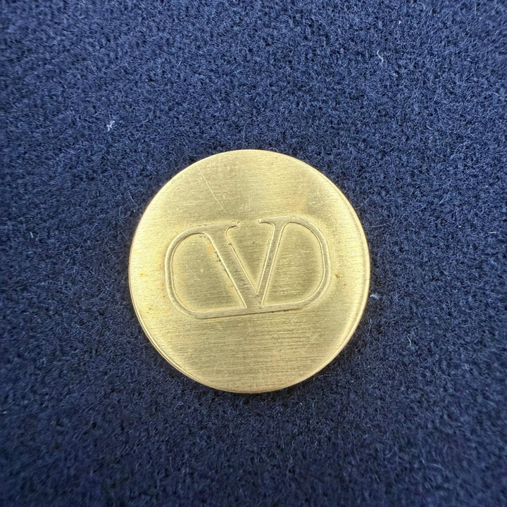 Great VALENTINO coat V logo, gold buttons, double-breasted jacket Navy 38