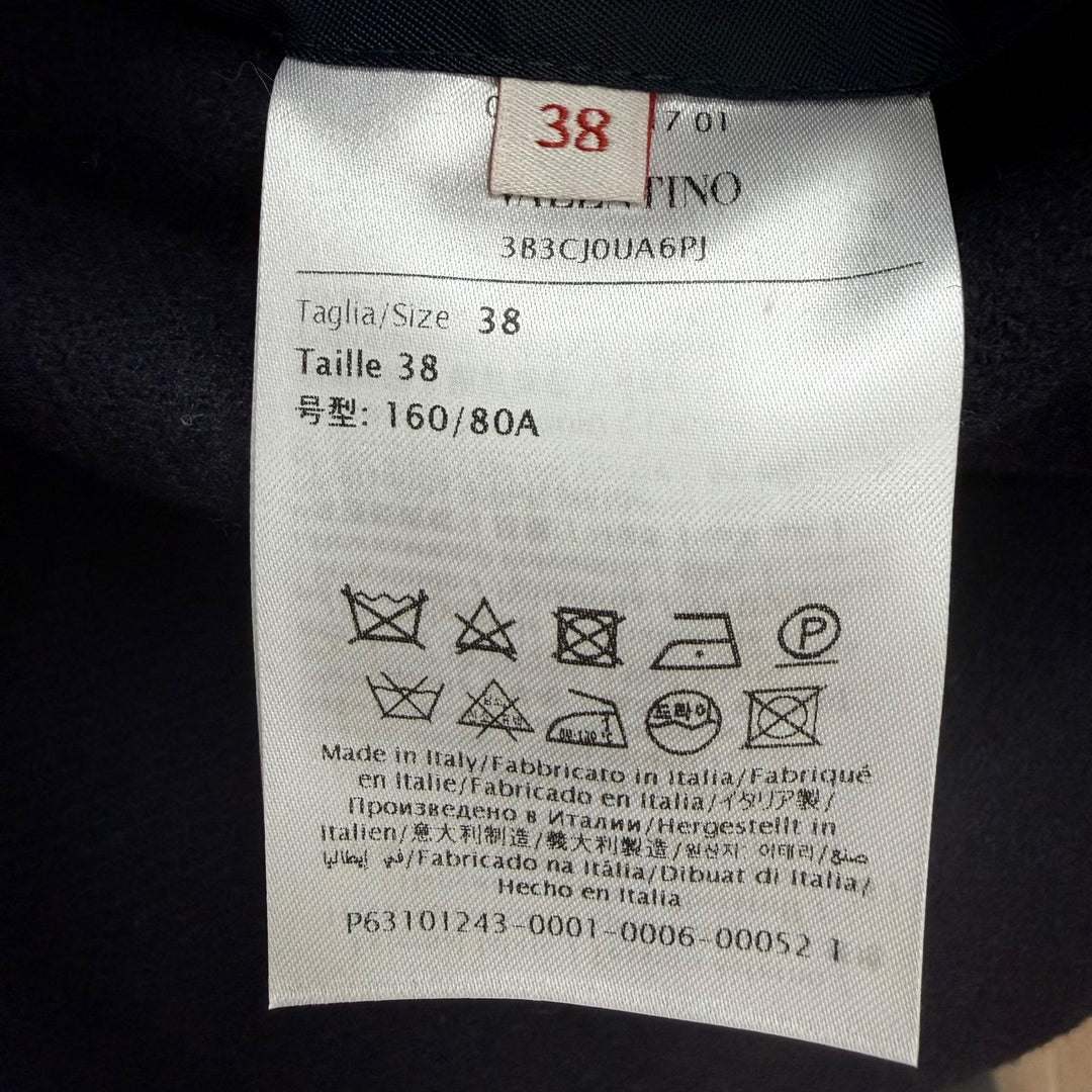 Great VALENTINO coat V logo, gold buttons, double-breasted jacket Navy 38