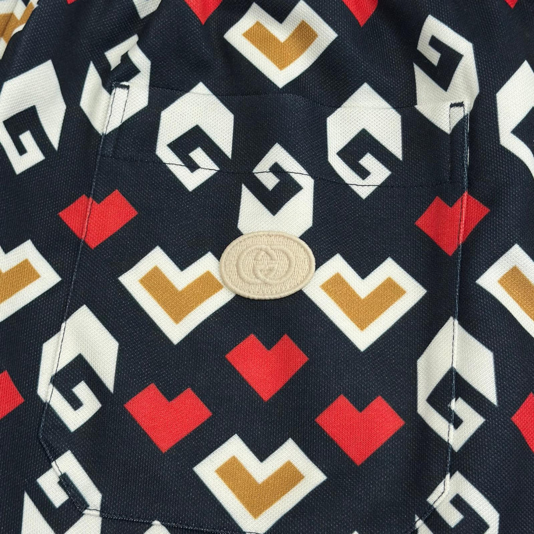 Excellent GUCCI Pants Square G Heart Print All-Over Pattern Technical Jersey