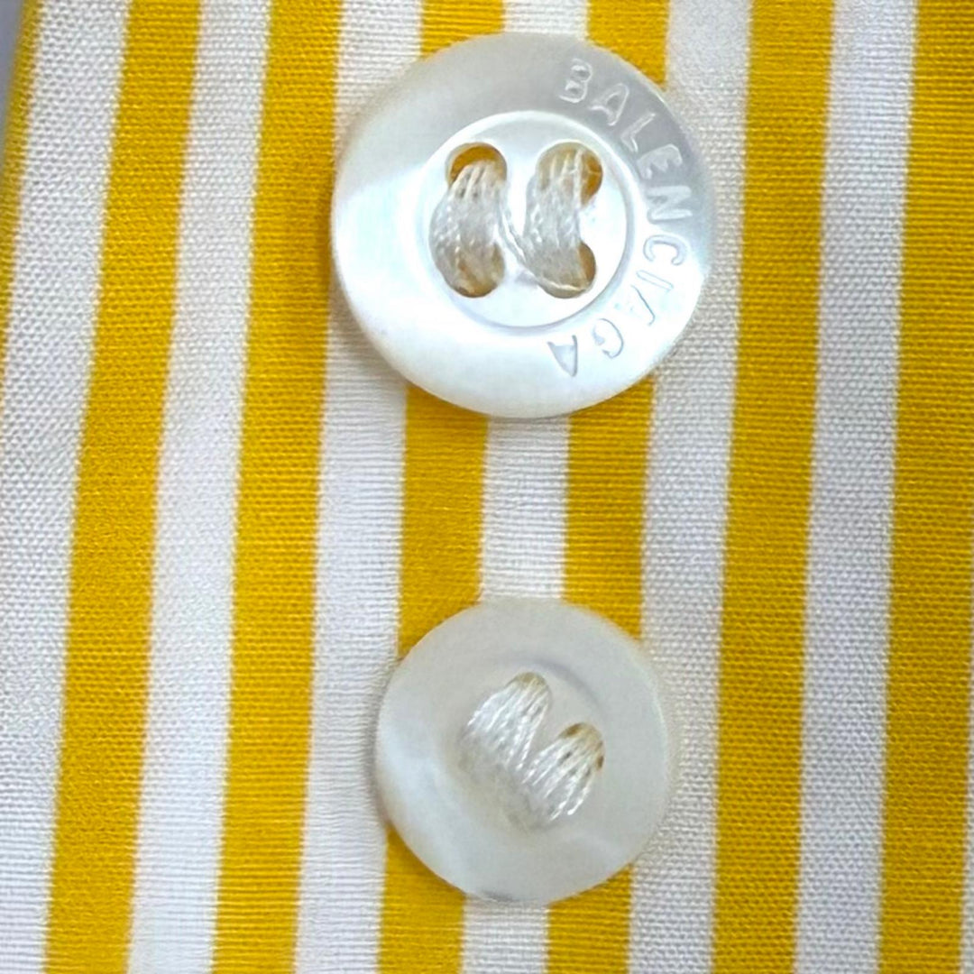 Excellent BALENCIAGA Long sleeve shirt Back logo stripe yellow cotton 34 622050