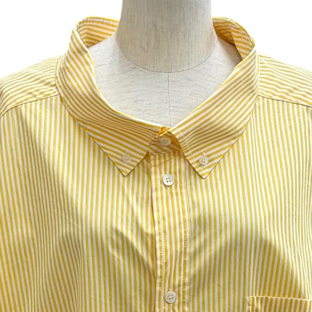 Excellent BALENCIAGA Long sleeve shirt Back logo stripe yellow cotton 34 622050