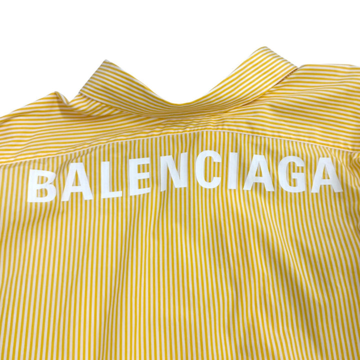Excellent BALENCIAGA Long sleeve shirt Back logo stripe yellow cotton 34 622050