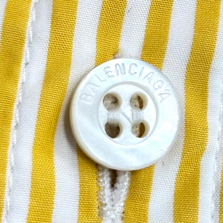 Excellent BALENCIAGA Long sleeve shirt Back logo stripe yellow cotton 34 622050