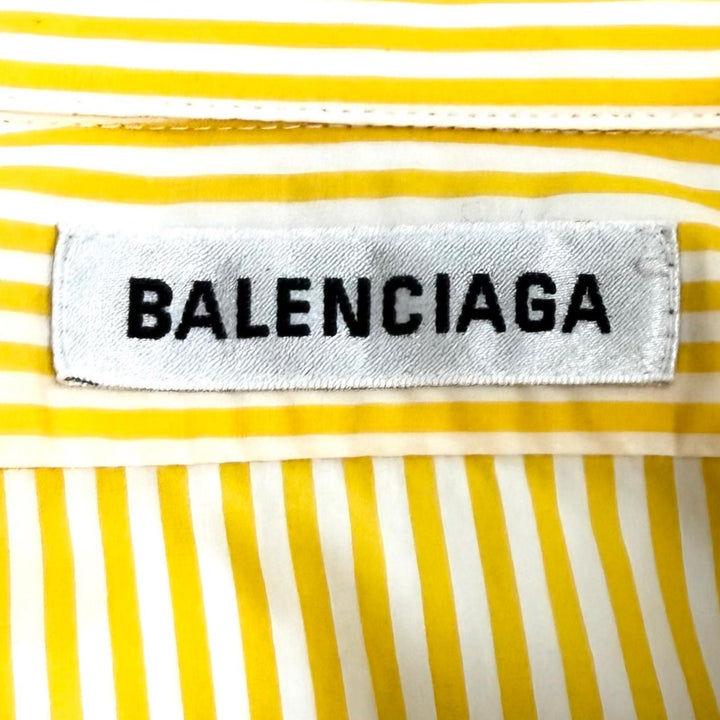 Excellent BALENCIAGA Long sleeve shirt Back logo stripe yellow cotton 34 622050
