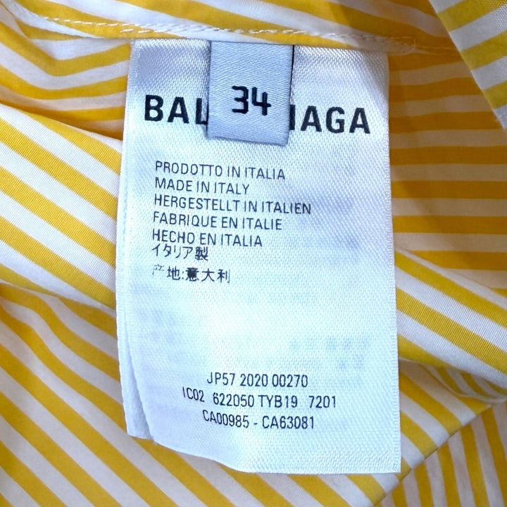Excellent BALENCIAGA Long sleeve shirt Back logo stripe yellow cotton 34 622050